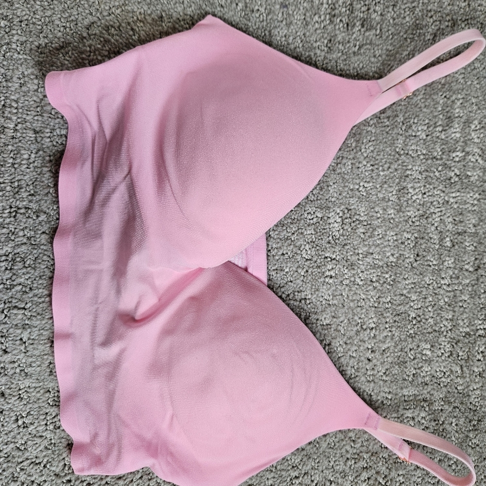 Pink Wireless Pushup Bra